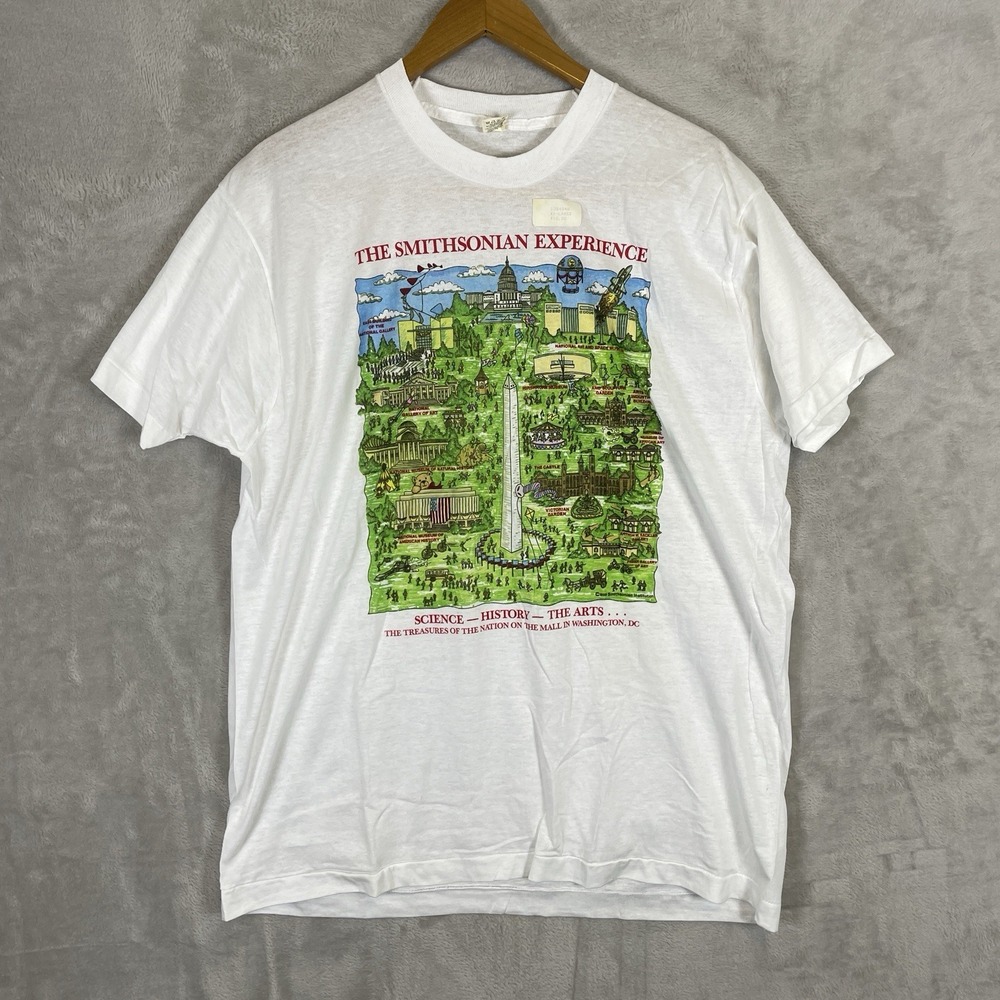 Deadstock 1989 Smithsonian Museum T-Shirt Mens XXL Screen Stars 80s USA Cotton
